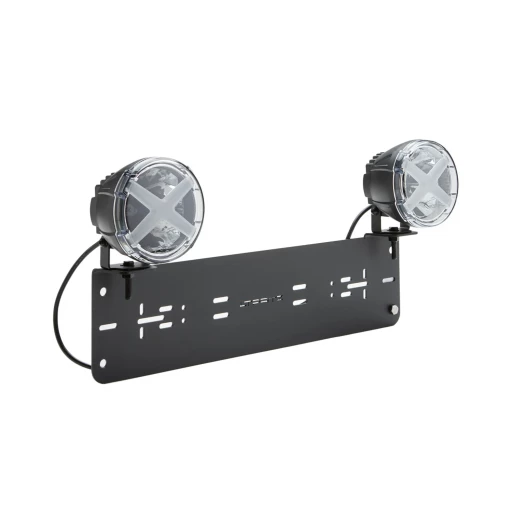 Bundle: License Plate Holder + 2x LED X-Type 5 Inch Amber Headlights + Wiring Kit + Cover Caps | ECE certified
